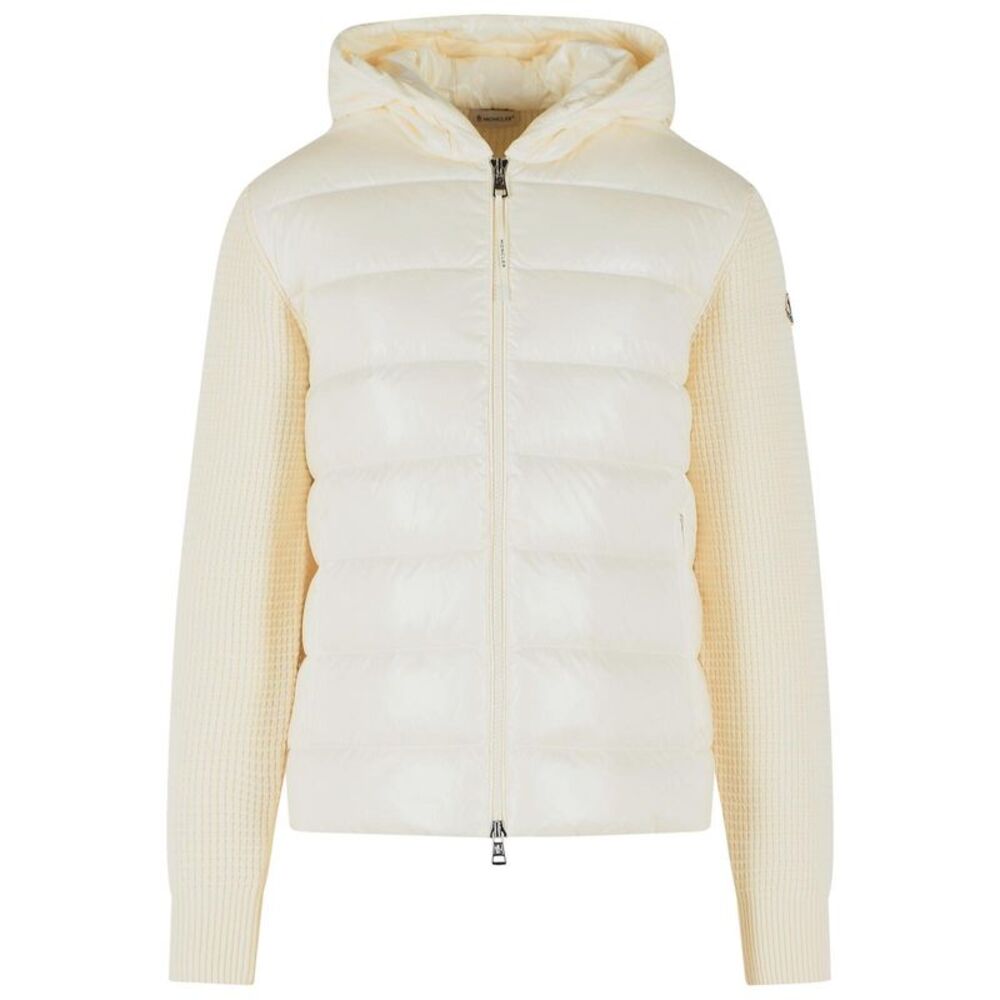 Moncler Ivory White Padded Wool Sweatshirt Men